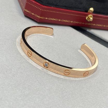 [⭐Glow]LOVE BRACELET 6.1MM 1 DIAMOND OPEN CUFF
