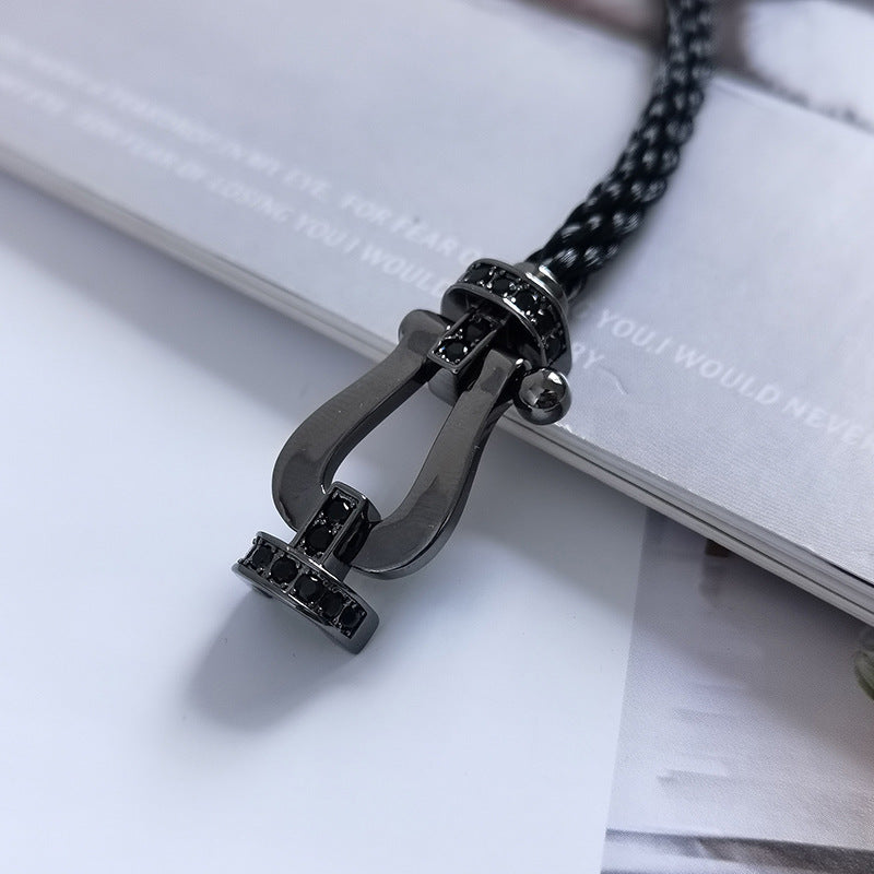 [⭐Glow]FORCE LARGE SERIES HORSESHOE BLACK SAMURAI BRACELET