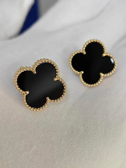 [⭐Glow]CLOVER 20MM BLACK MOP EARRINGS