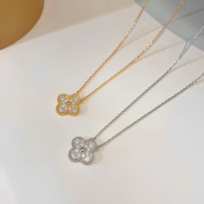 [⭐Glow]CLOVER 15MM DIAMOND SINGLE FLOWER NECKLACE