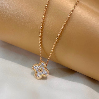 [⭐Glow]CLOVER 15MM DIAMOND SINGLE FLOWER NECKLACE