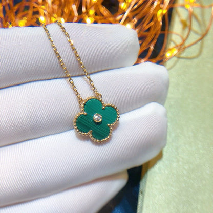[⭐Glow]CLOVER 15MM DIAMOND TURQUOISE NECKLACE