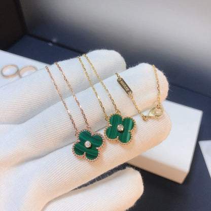 [⭐Glow]CLOVER 15MM DIAMOND TURQUOISE NECKLACE