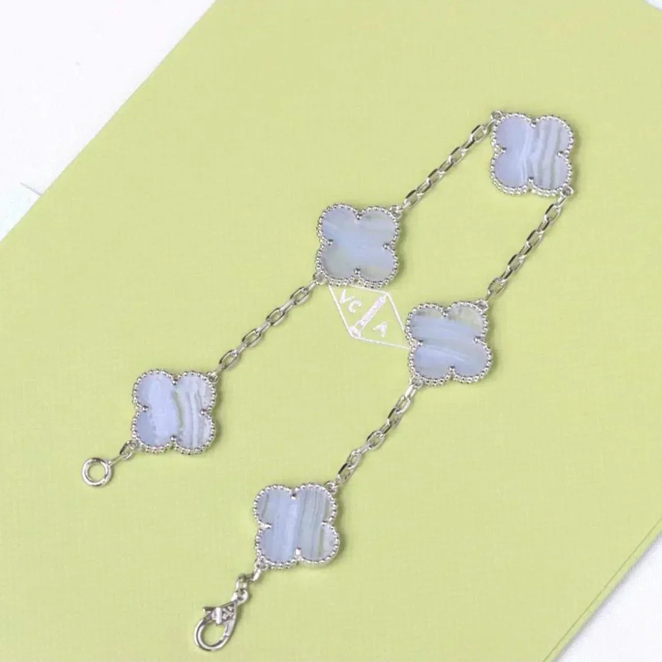 [⭐Glow] CLOVER 5 MOTIF PURPLE CHALCEDONY BRACELET COLLECTION