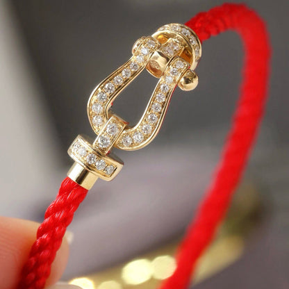 [⭐Glow]FORCE LARGE HORSESHOE FULL DIAMOND BRACELET ROSE GOLD