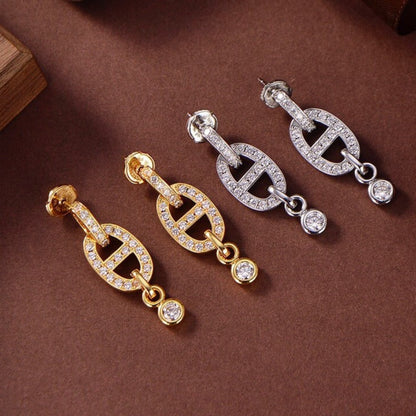 [⭐Glow]HM CHAINE DIAMOND EARRINGS