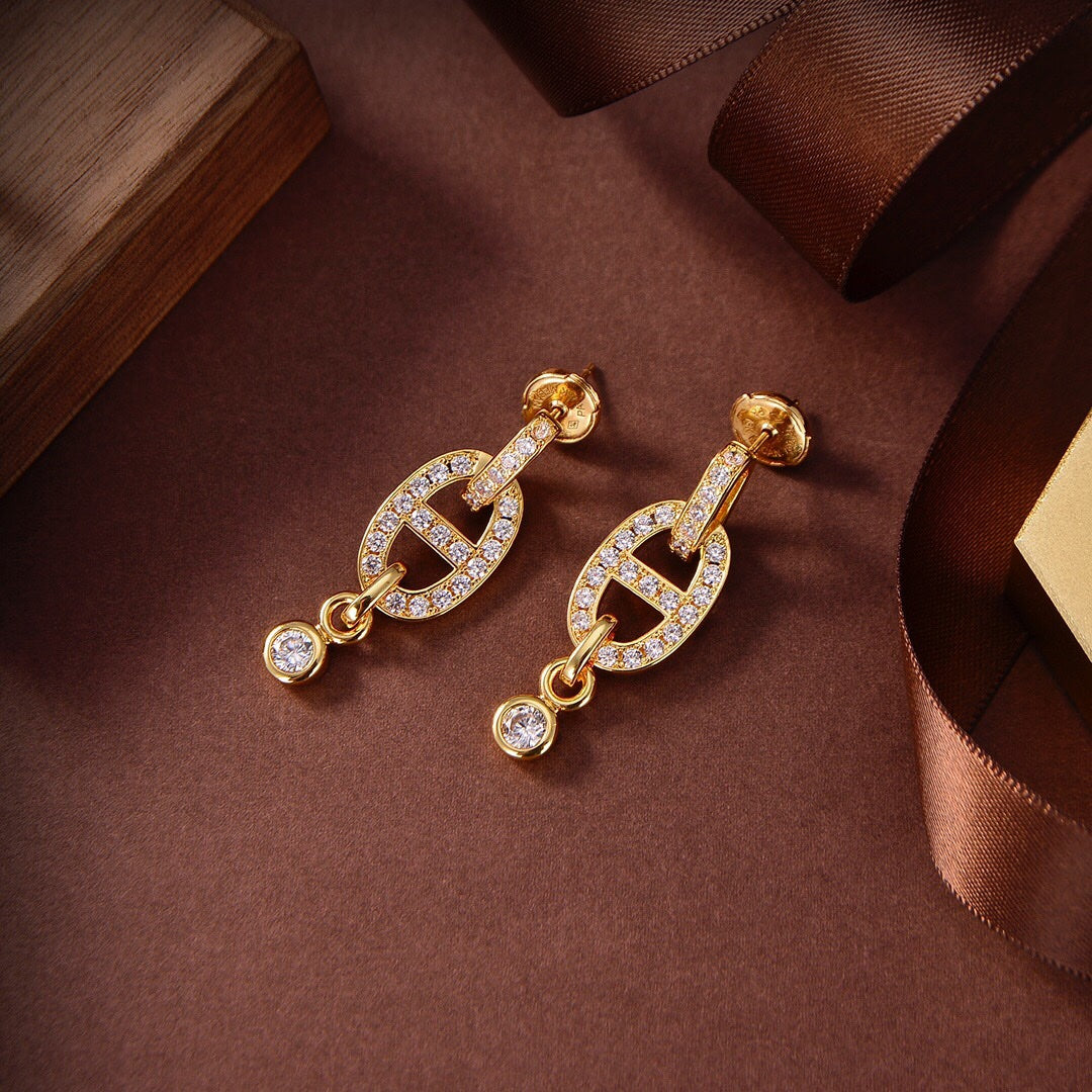 [⭐Glow]HM CHAINE DIAMOND EARRINGS