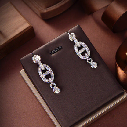 [⭐Glow]HM CHAINE DIAMOND EARRINGS