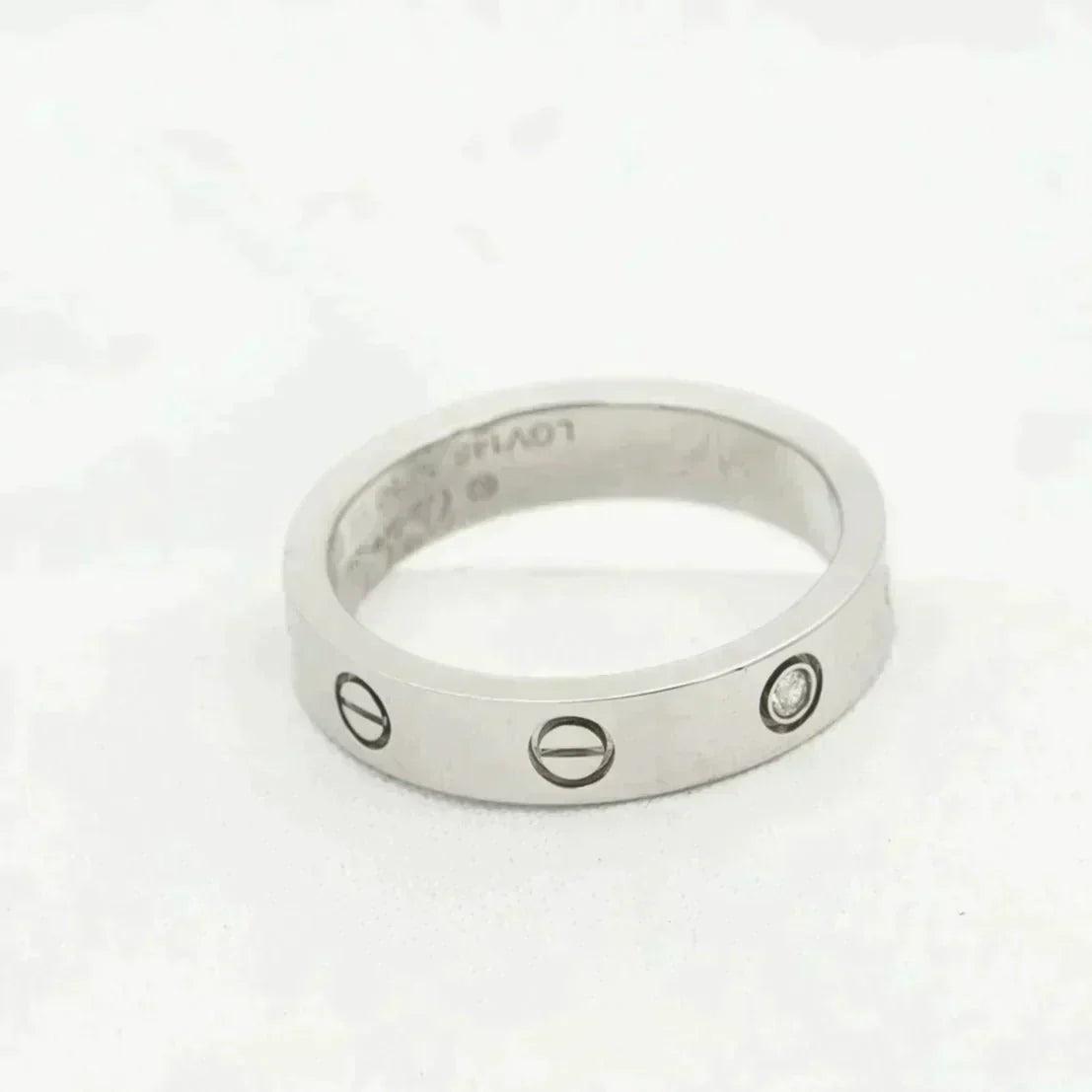 [⭐Glow]LOVE RING 4MM 1 DIAMOND SILVER
