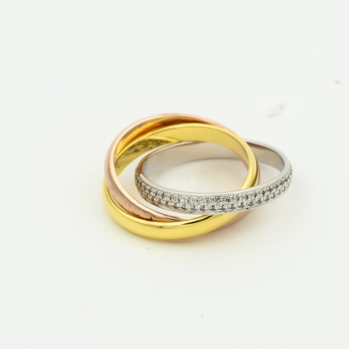 [⭐Glow Jewelry]TRINITY RING GOLD PINK GOLD SILVER DIAMONDS