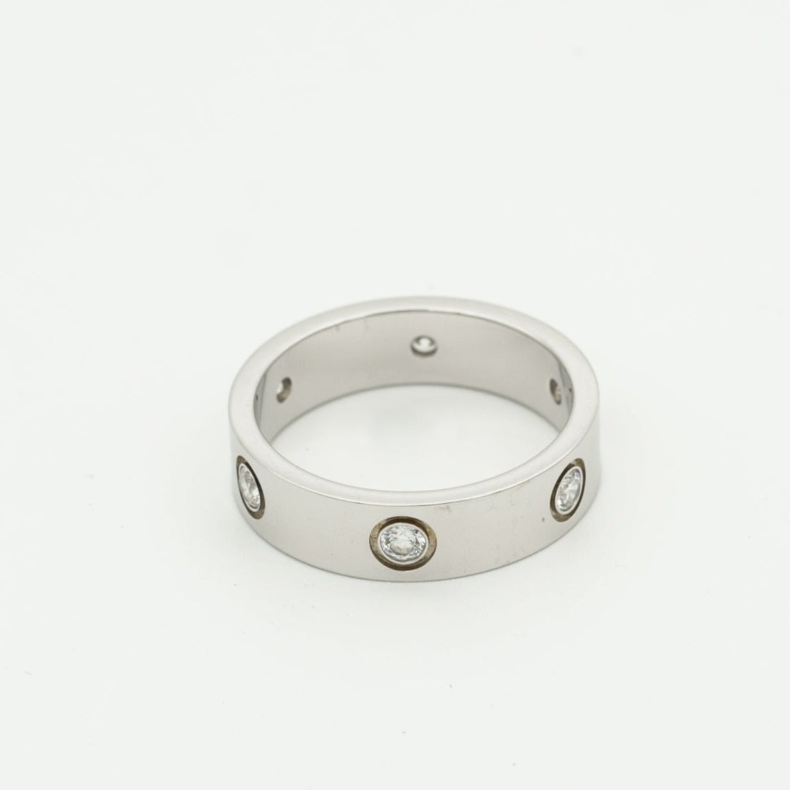 [⭐Glow]LOVE RING 5.5MM 6 DIAMONDS SILVER