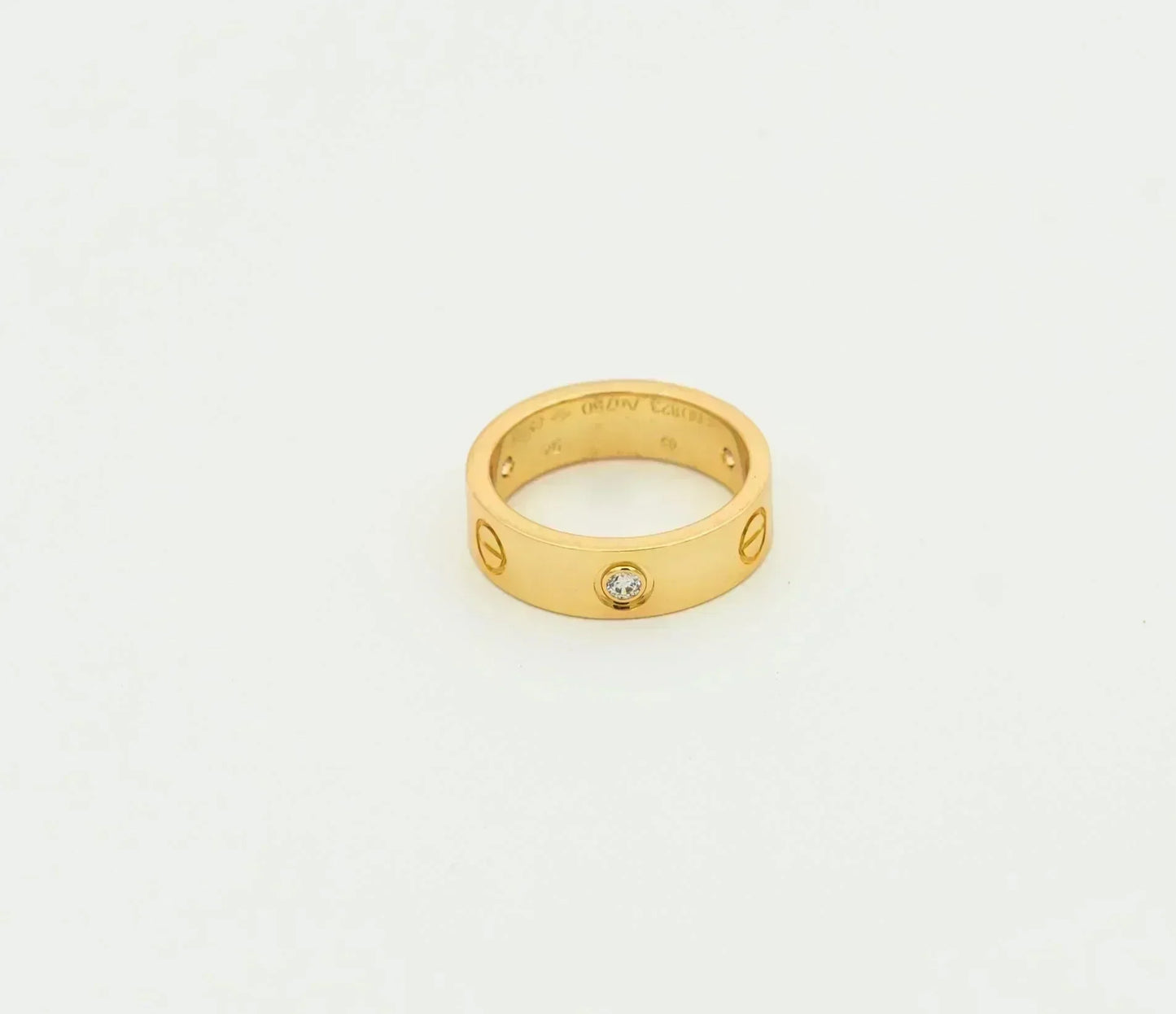 [⭐Glow]LOVE RING 5.5MM 3 DIAMONDS GOLD