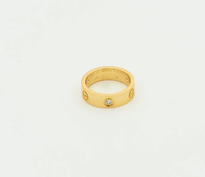 [⭐Glow]LOVE RING 5.5MM 3 DIAMONDS GOLD