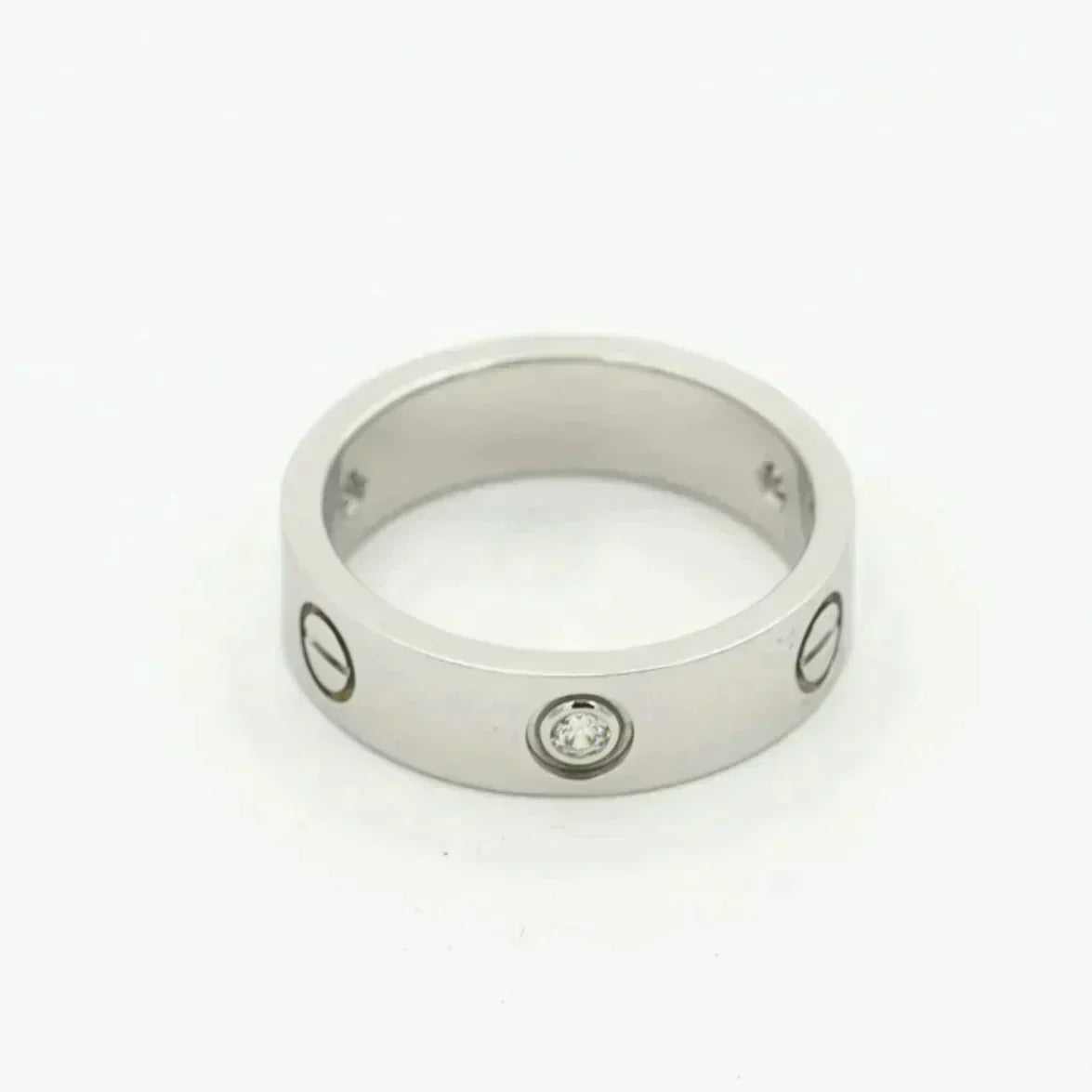 [⭐Glow]LOVE RING 5.5MM 3 DIAMONDS SILVER