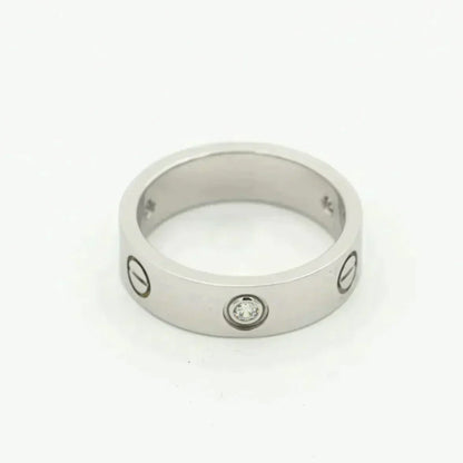 [⭐Glow]LOVE RING 5.5MM 3 DIAMONDS SILVER