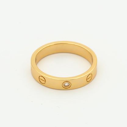 [⭐Glow]LOVE RING 4MM 1 DIAMOND PINK GOLD