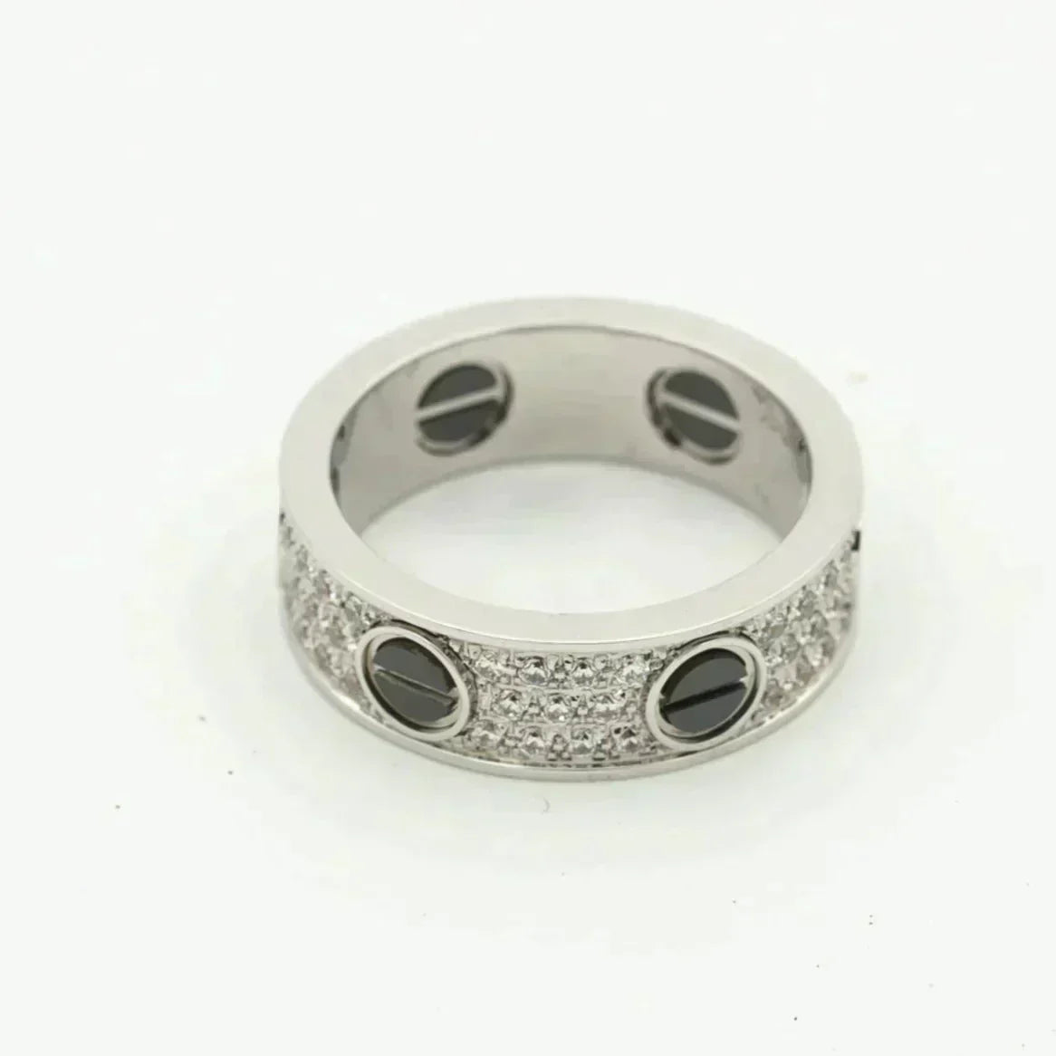 [⭐Glow]LOVE RING 5.5MM DIAMONDS PAVED CERAMIC