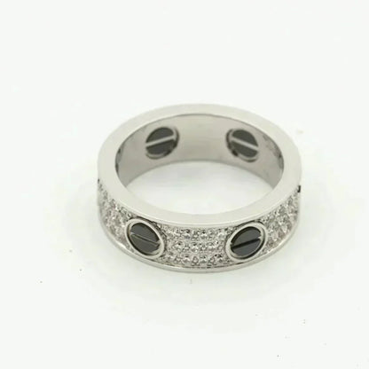 [⭐Glow]LOVE RING 5.5MM DIAMONDS PAVED CERAMIC