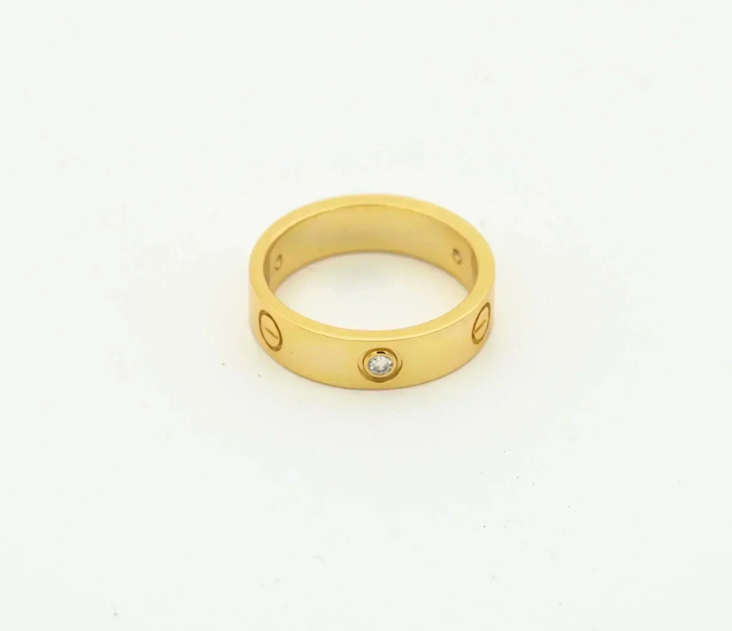[⭐Glow]LOVE RING 4MM 1 DIAMOND GOLD