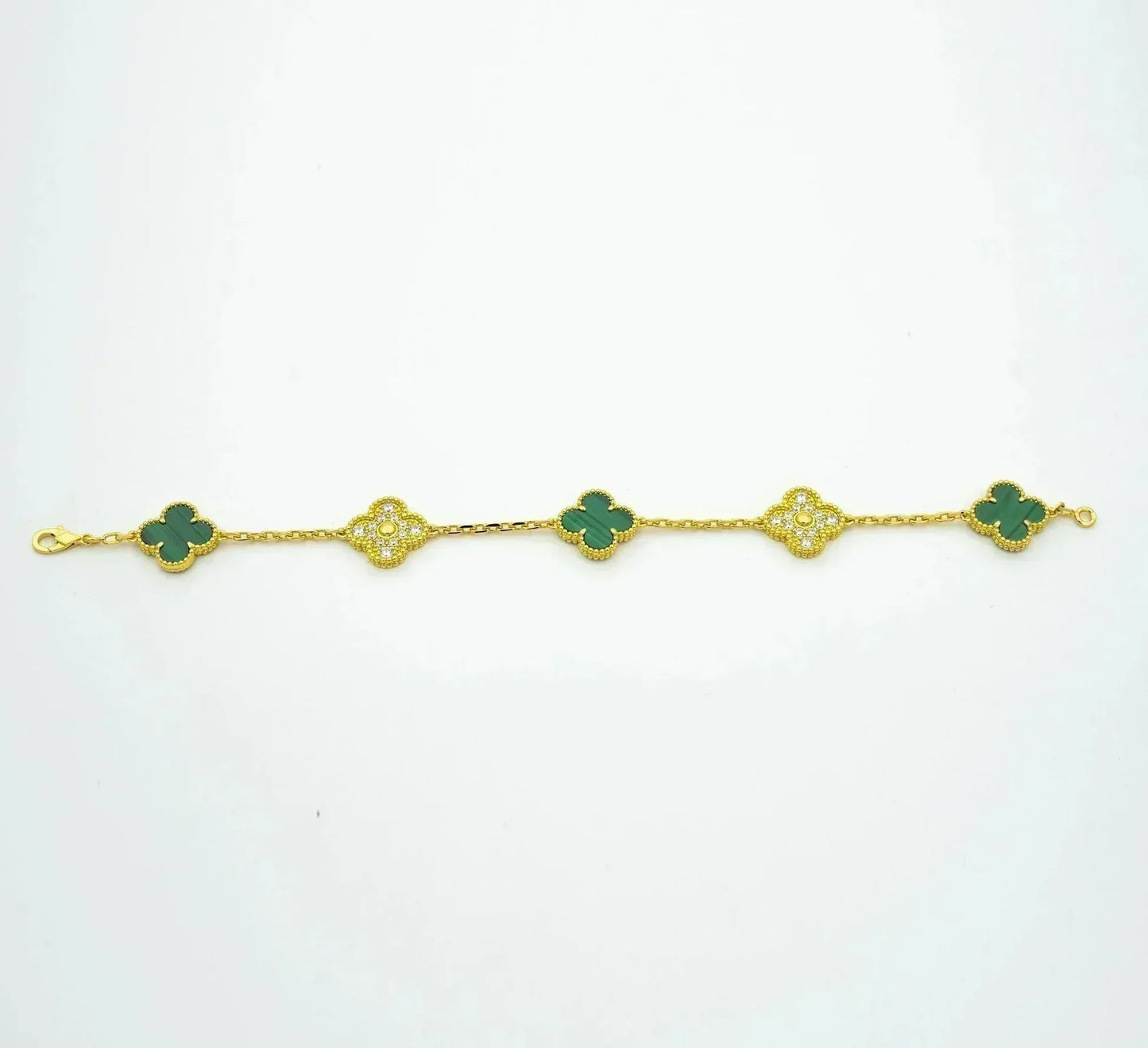 [⭐Glow] CLOVER 5 MOTIF MALACHITE BRACELET COLLECTION