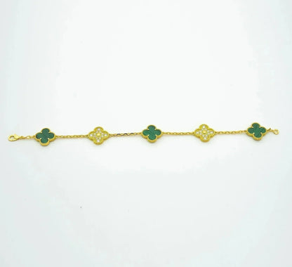 [⭐Glow] CLOVER 5 MOTIF MALACHITE BRACELET COLLECTION