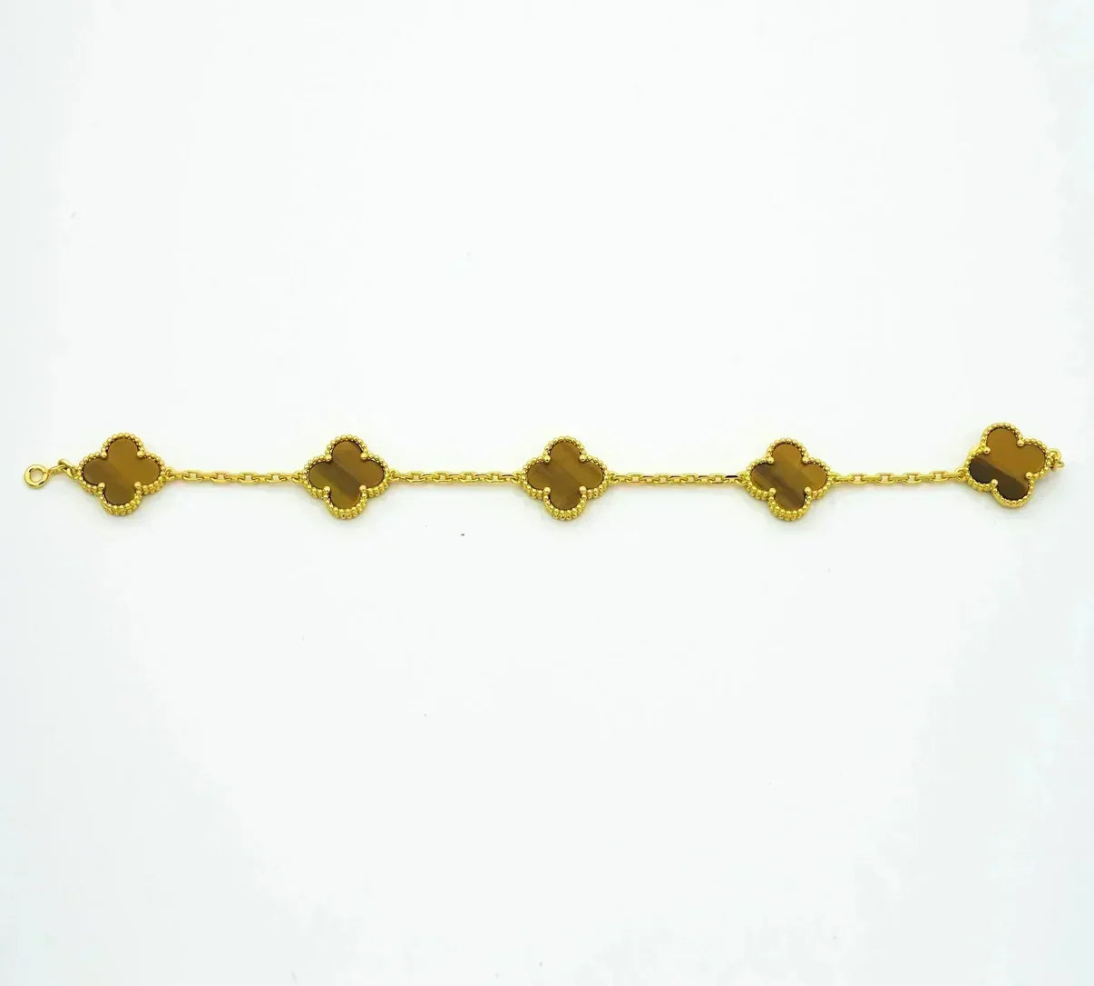 [⭐Glow] CLOVER 5 MOTIFS TIGER EYE BRACELET COLLECTION