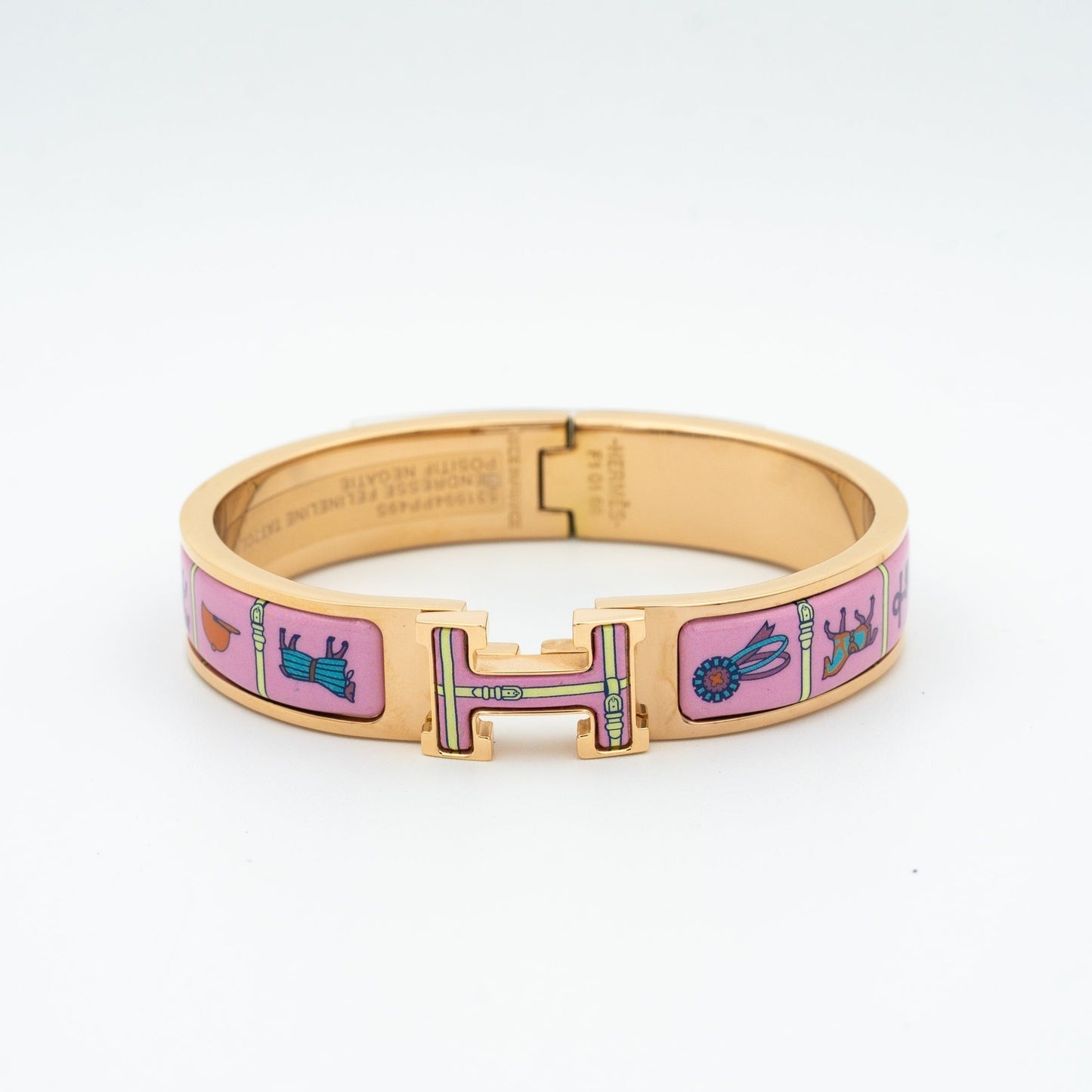 [⭐Glow]H PINK GOLD BRACELET PINK CERAMIC