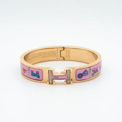 [⭐Glow]H PINK GOLD BRACELET PINK CERAMIC