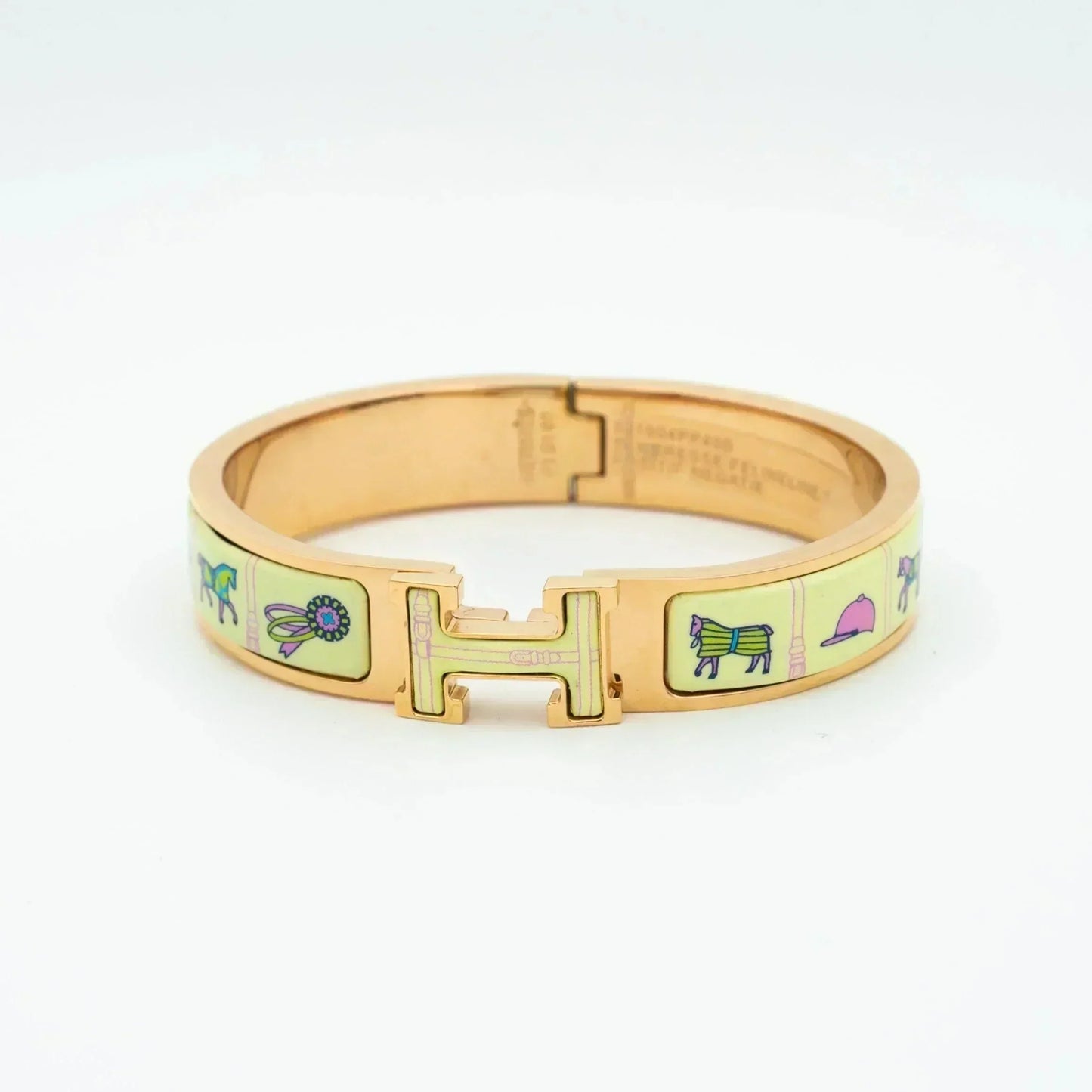 [⭐Glow]H PINK GOLD BRACELET CREAM CERAMIC
