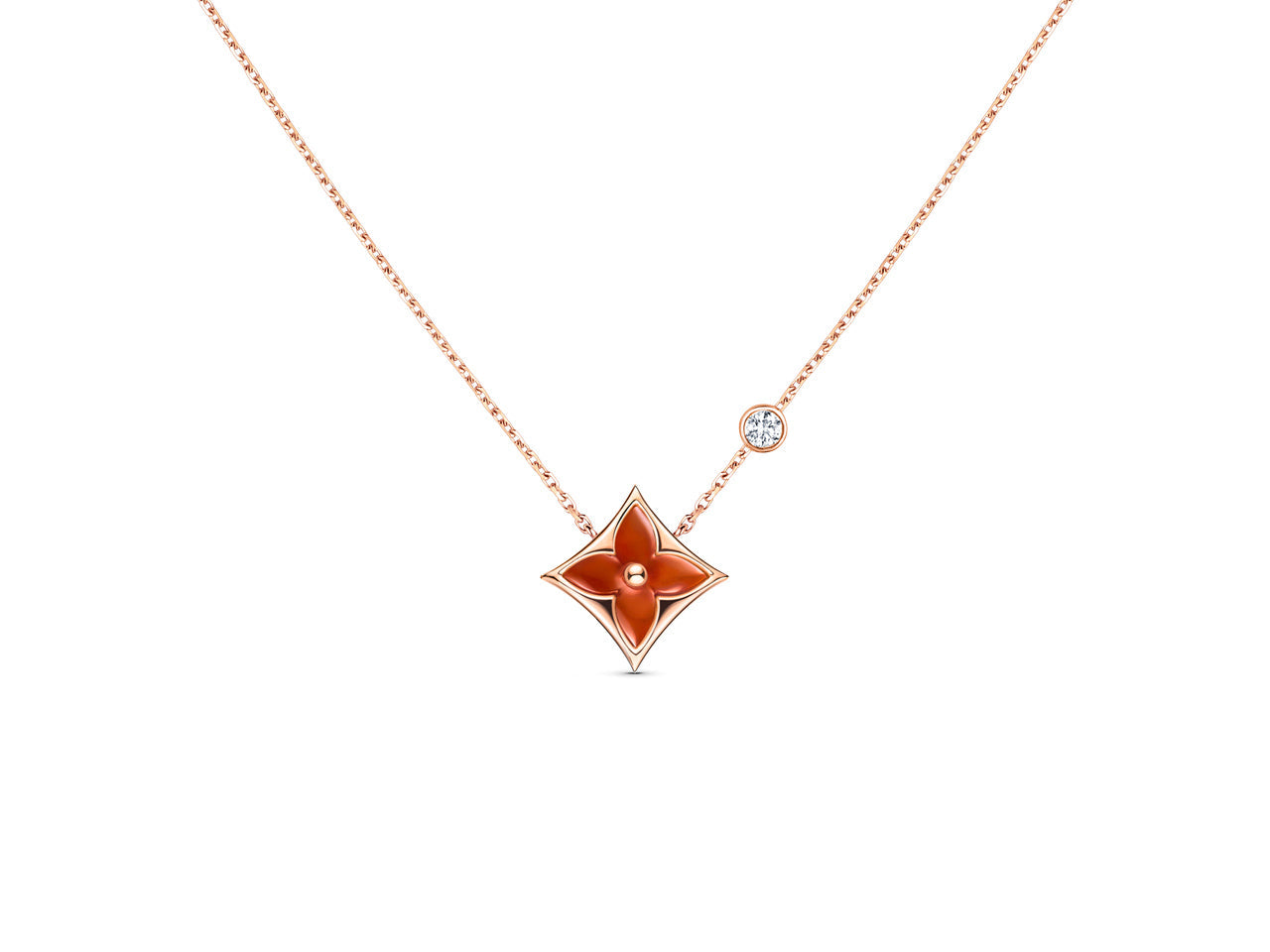 [⭐Glow]STAR NECKLACE PINK GOLD 1 DIAMOND