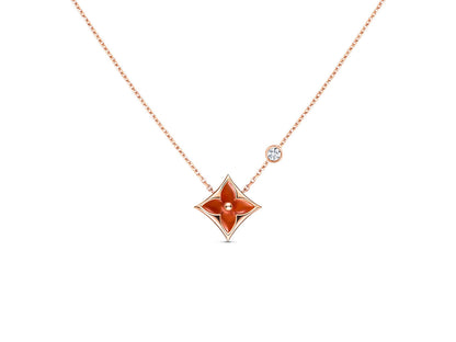 [⭐Glow]STAR NECKLACE PINK GOLD 1 DIAMOND