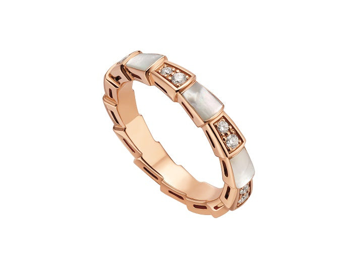 [⭐Glow]SERPENTI RING PINK GOLD DIAMOND MOP 3MM