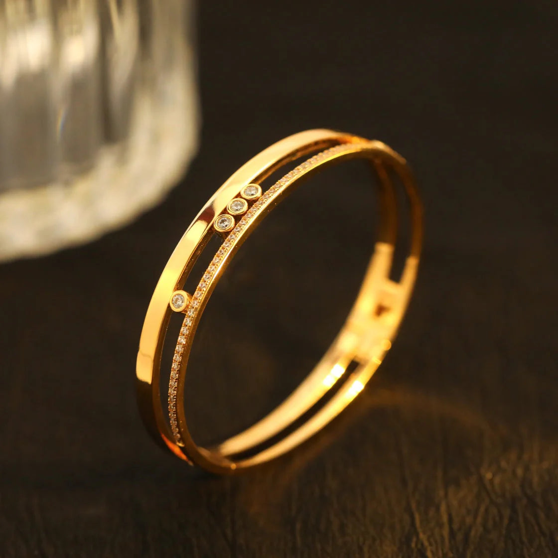 [⭐Glow]Move Romane Diamond Bangle Bracelet