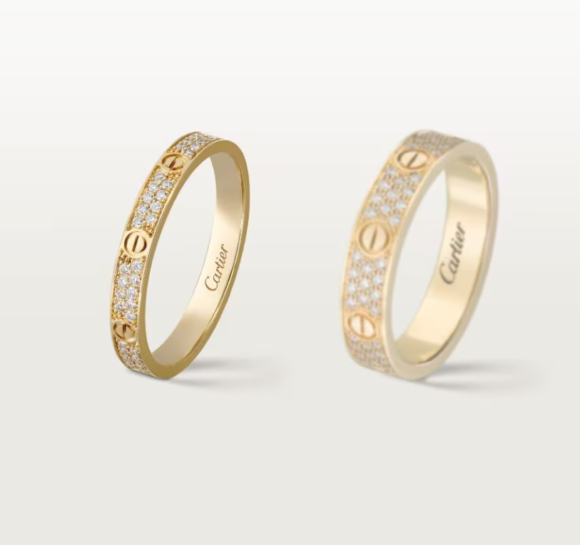 [⭐Glow]LOVE RING 2.6mm-wide full-diamond ring Gold