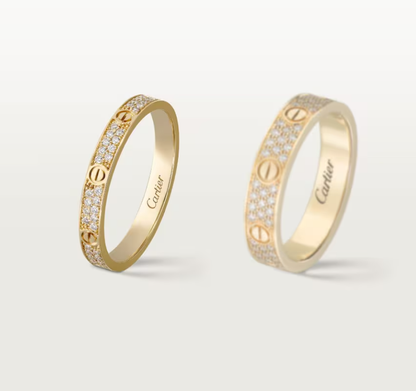 [⭐Glow]LOVE RING 2.6mm-wide full-diamond ring Gold