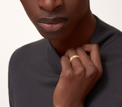 [⭐Glow]LOVE RING 4mm-wide full-diamond ring GOLD