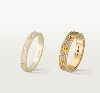 [⭐Glow]LOVE RING 4mm-wide full-diamond ring GOLD