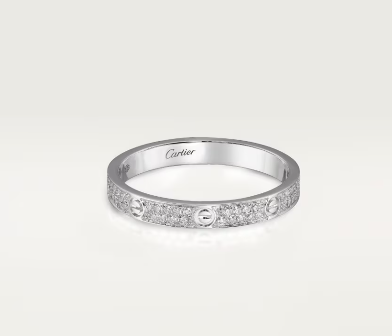 [⭐Glow]LOVE RING 2.6mm-wide full-diamond ring silver