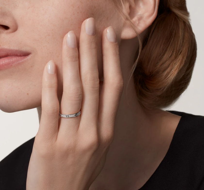 [⭐Glow]LOVE RING 2.6mm-wide full-diamond ring silver