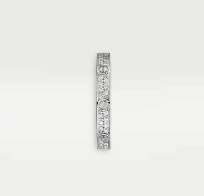 [⭐Glow]LOVE RING 2.6mm-wide full-diamond ring silver