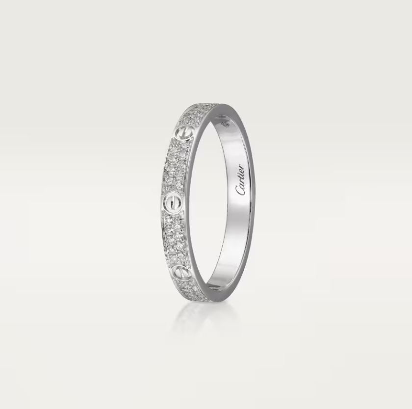 [⭐Glow]LOVE RING 2.6mm-wide full-diamond ring silver