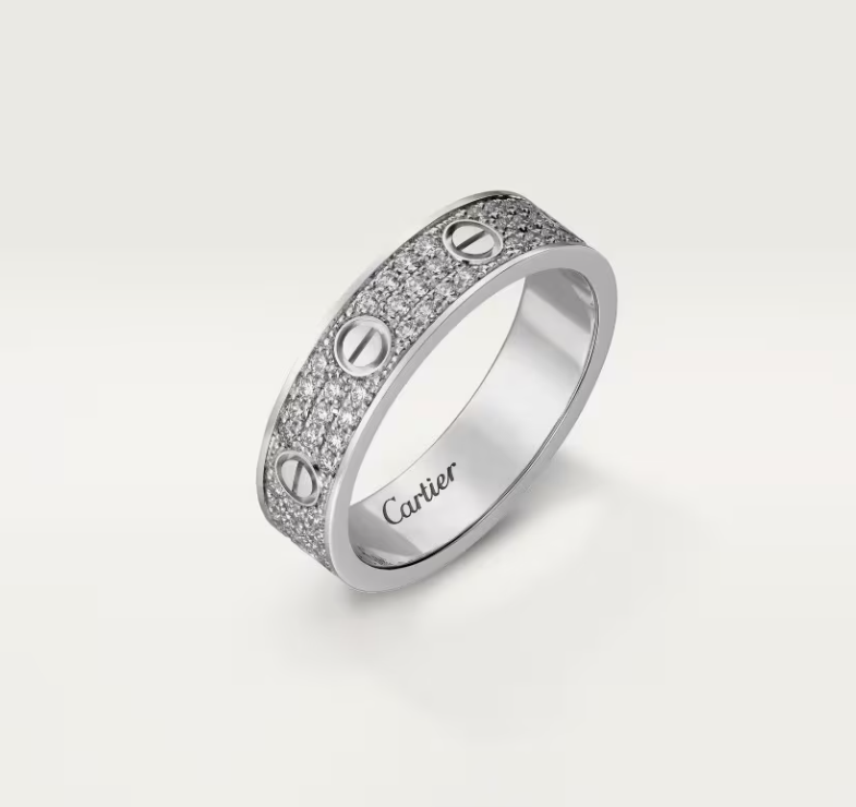 [⭐Glow]LOVE RING 4mm-wide full-diamond ring silver