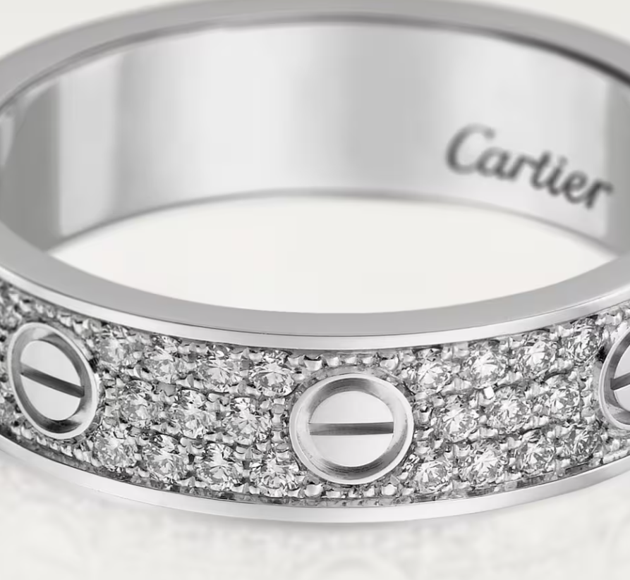 [⭐Glow]LOVE RING 4mm-wide full-diamond ring silver