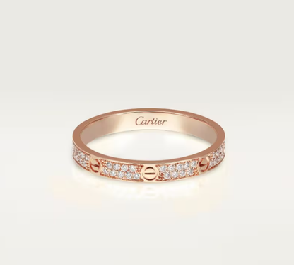[⭐Glow]LOVE RING 2.6mm-wide full-diamond ring Rose Gold