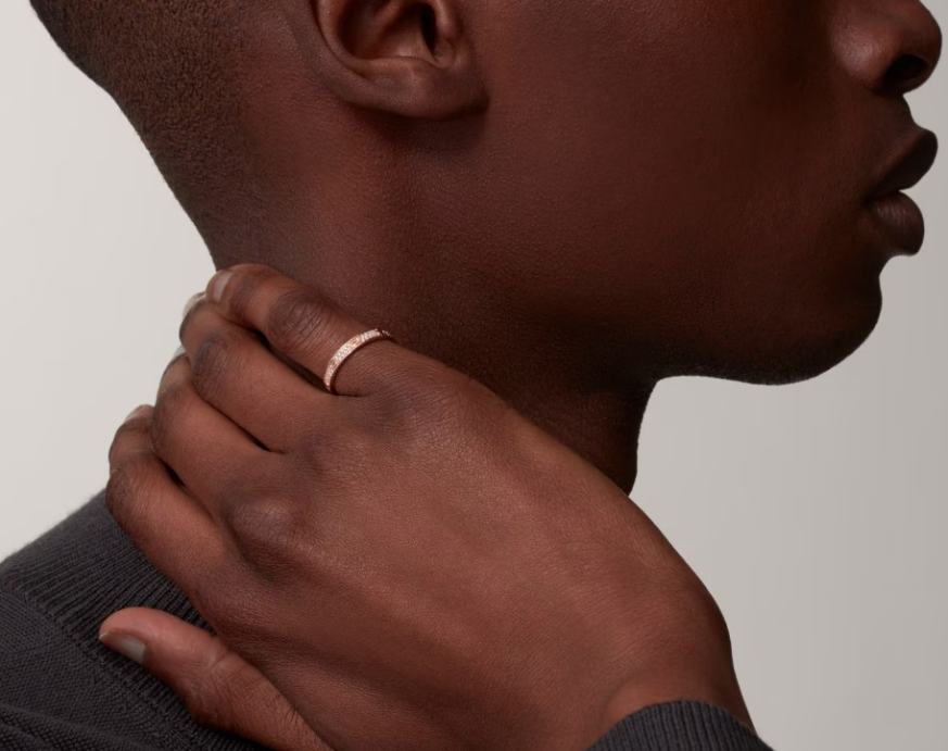 [⭐Glow]LOVE RING 2.6mm-wide full-diamond ring Rose Gold