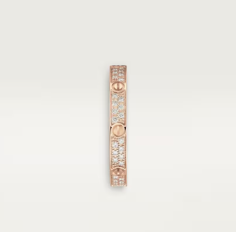 [⭐Glow]LOVE RING 2.6mm-wide full-diamond ring Rose Gold