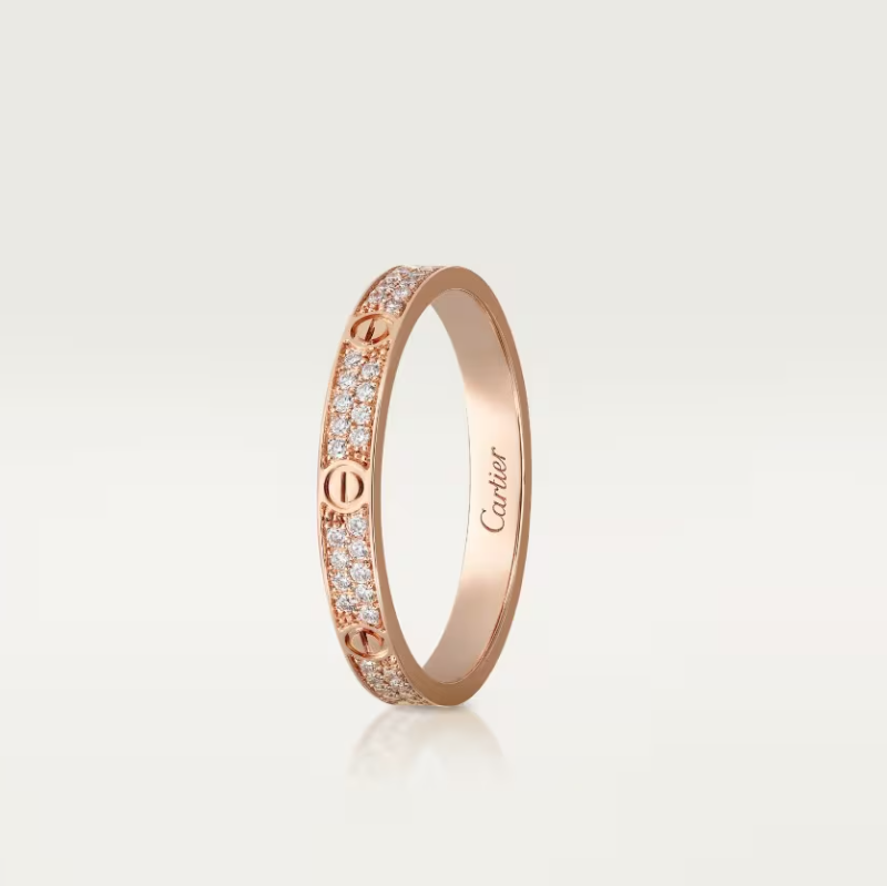 [⭐Glow]LOVE RING 2.6mm-wide full-diamond ring Rose Gold