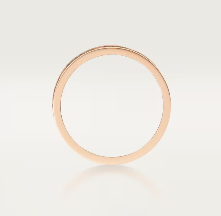 [⭐Glow]LOVE RING 4mm-wide full-diamond ring Rose Gold