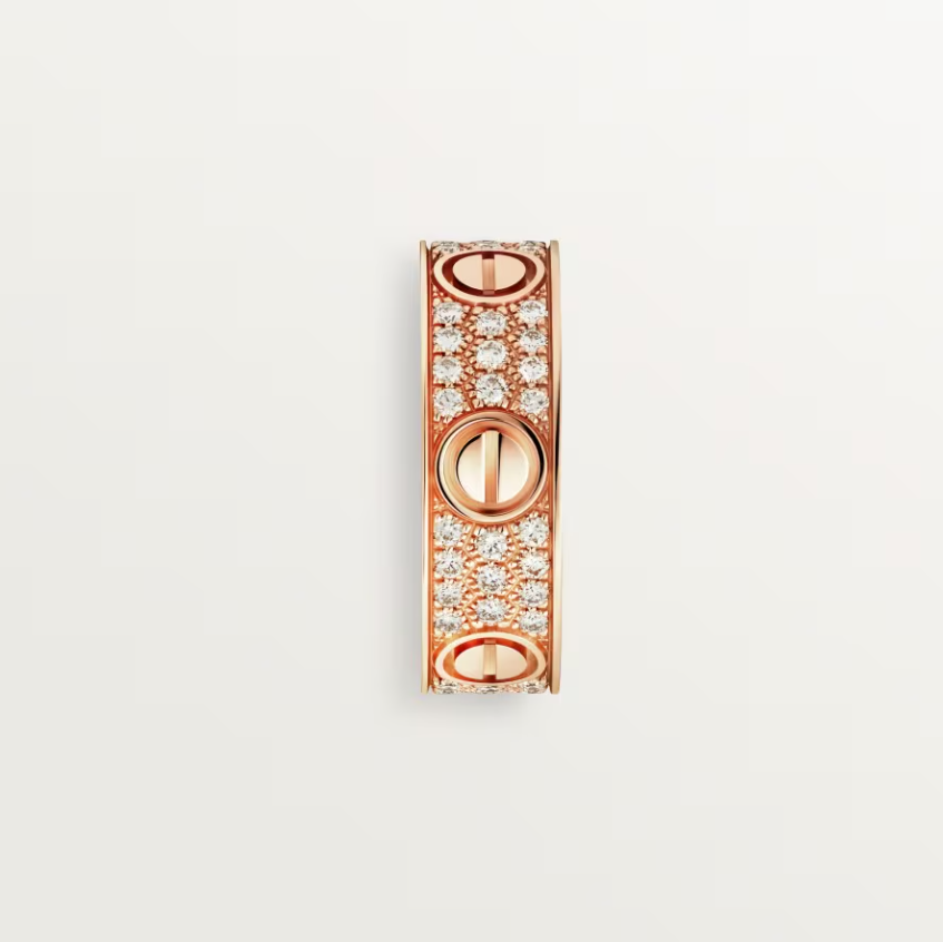 [⭐Glow]LOVE RING 6.5mm-wide full-diamond ring Rose Gold