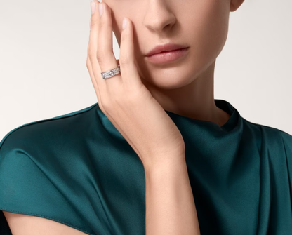 [⭐Glow]LOVE RING 6.5MM Full Diamond, 6 Major Diamonds Silver
